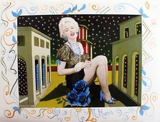 MARIA MURGIA  "Marilyn metafisica"  Foto dipinta cm 72,5 x 93   -ULTIMO PREZZO-