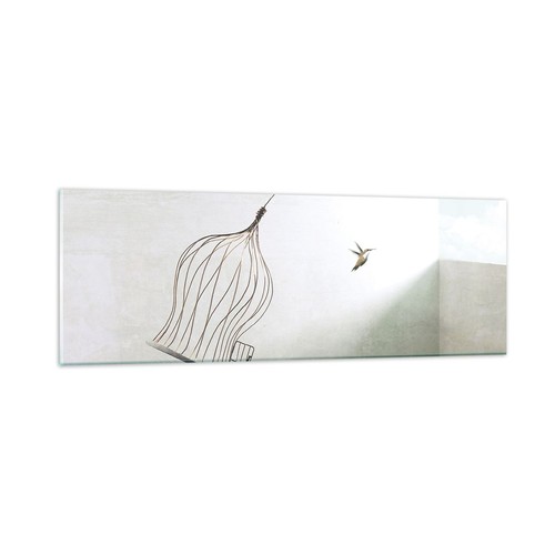 Quadro vetro 90x30cm volo - su,