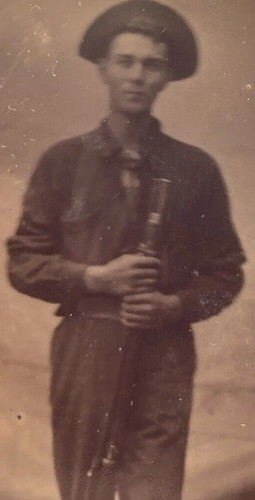 C1898 tintype foto soldato - foto,