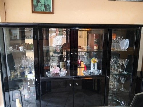 Credenza cristalliera nera - credenza,