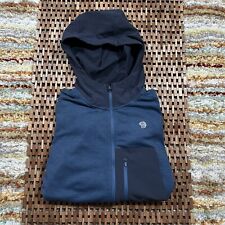 Giacca in pile tecnico con cappuccio Mountain Hardwear Desna full zip blu grigio medio