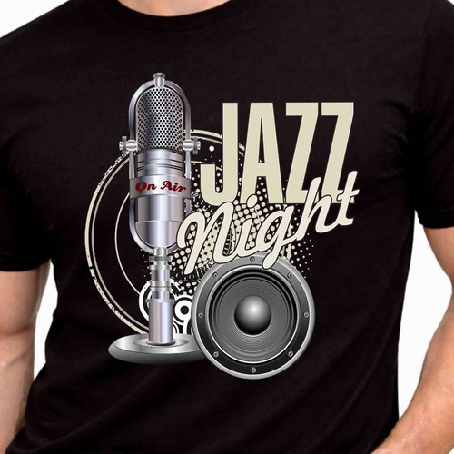 Maglietta jazz night microfono - maglietta,