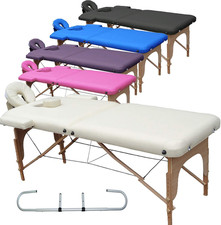 ® Lettino per Massaggi 2 Zone in Legno + PORTAROTOLO + RICHIUDIBILE + Pannello R