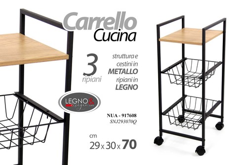 Carrello cucina metallo nero - cucina,