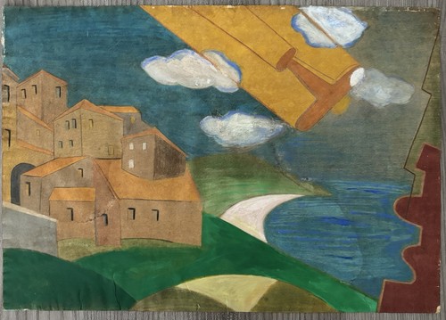 Quadro paesaggio futurista - quadro,