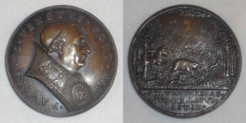 Medaglia bronzo vaticano papa - medaglia,