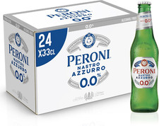 Peroni Nastro Azzurro 0.0 Birra Analcolica Premium Lager, Cassa Birra Con 24 Bir
