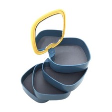 PORTAGIOIELLI 4 SCOMPARTI SPECCHIO PORTAGIOIE COFANETTO PORTA BIGIOTTERIA OGETTI