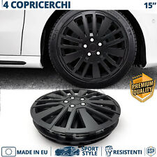 4 Copricerchi per Mercedes 190 15'' Pollici Coppette Nere 15 Razze MADE in EU