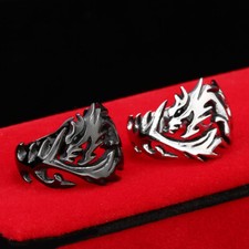 anello acciaio inox drago