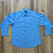 Camicia Bergamo New York blu con bottoni colletto manica lunga taglia large