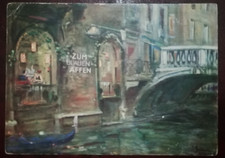 VENEZIA  BAR TRATTORIA SEMPIONE  CARTOLINA D'EPOCA  1937