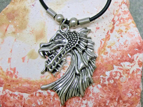 Drago ciondolo collana metallo - collana,