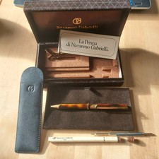 Nazareno Gabrielli Penna a Sfera Vintage Effetto Tartaruga con Astuccio Original