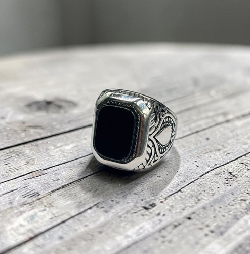 Anello per uomo acciaio - anello,