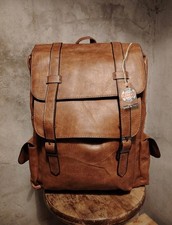Zaino pelle color cuoio - pelle,
