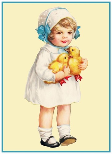 Vintage pasqua bambina con - pasqua,
