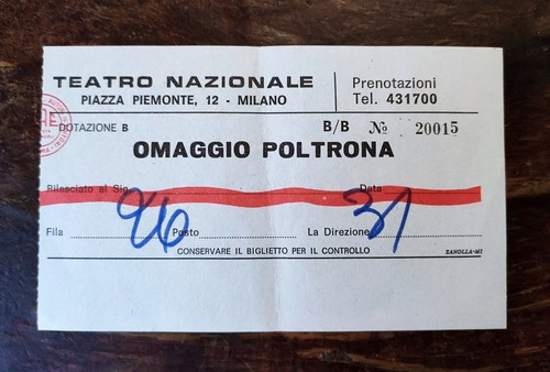 Ticket biglietto teatro - ticket,