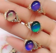 ANELLO DELL'UMORE REGOLABILE ANELLO EMOZIONALE PIETRA CHE CAMBIA COLORE EMOZIONI