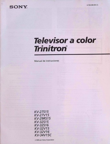Sony trinitron manuale - trinitron,