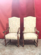 ANTICA PRIMI  '900 COPPIA POLTRONE SEDIE  CON BRACCIOLI