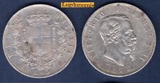 Italie 5 Lire Vittorio Emanuele 1872 M Milan TB TTB II - Argent Silver Italia -
