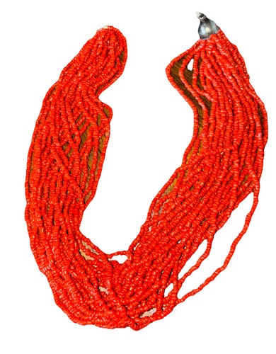Collana perle corallo marino