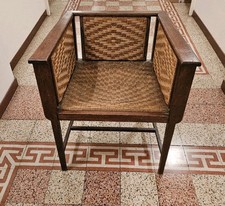 Antiquariato Sedia inizi 900 originale fatta a mano - Impagliata - Legno