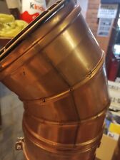 Canna fumaria Curva 45gradi per fumo da 100 cm in rame , Diametro 20cm