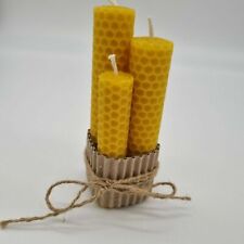 Tris di candele pura cera d'api italiana, artigianali , made in italy