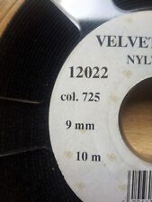 10 mt. Nastro Velluto NERO passamaneria Liscio Unito Tipo Seta Alto 9 mm