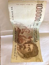 Banconote italiane 100000 lire Caravaggio ORIGINALI ottime condizioni come in fo