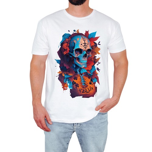 Shirt uomo gothic skull - t-shirt,