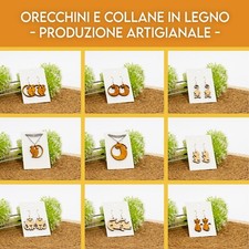 Orecchini e collana in legno -
