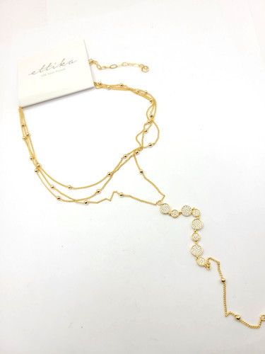 Collana goccia lariat placcata