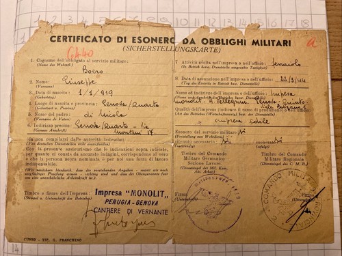 Documento certificato esonero - certificato,