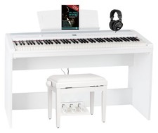 88 Tasti Dinamici Tastiera Stage Piano USB MIDI con Base di Legno e Panca Bianco