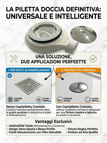 Piletta sifonata per piatto - ,