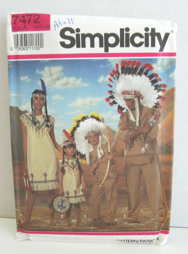 Simplicity 7472 costume nativo - simplicity,