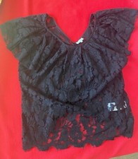 maglietta camicetta pizzo nero