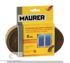 Parafreddo in gomma autoadesivo profilo P colore Marrone 6 mt Maurer Bricolage