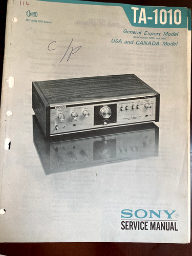 Sony 1010 ta1010 manuale di - sony,