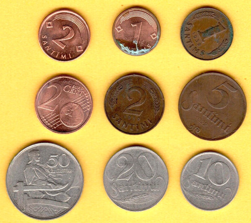 Lotto monete lettonia 1 - di,