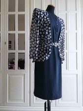 Abito donna leggero XL / 46 IT Vestito elegante bicolore fiori vintage