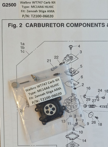 Kit riparazione carburatore