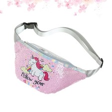  28x14.5cm Marsupio portatile rosa con paillettes Moda Elegante borsa per petto