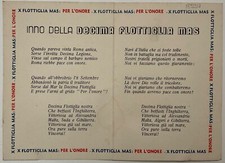 RSI INNO DELLA Xa FLOTTIGLIA MAS CARTONCINO PER L’ONORE REPUBBLICA SOCIALE