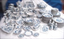 BLUE DANUBE "Blue Onion" SERVIZI PIATTI/TEA/CAFFE' PORCELLANA scegli articoli