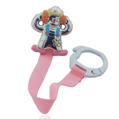 Spilla pinza portaciuccio rosa