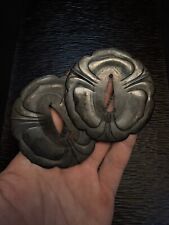 grande Shakudo Seppa per raccordi Tachi Katana Nihonto Koshirae, a forma di fiore